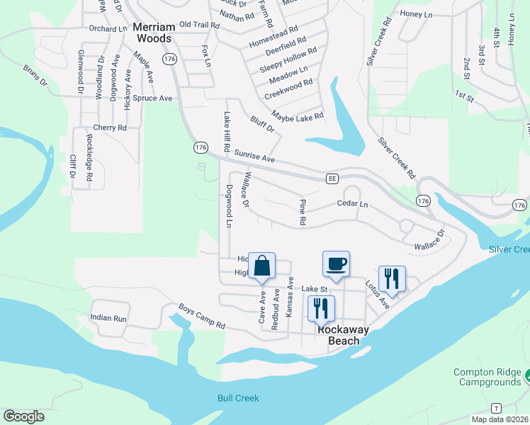 map of restaurants, bars, coffee shops, grocery stores, and more near 788 Wallace Dr in Rockaway Beach