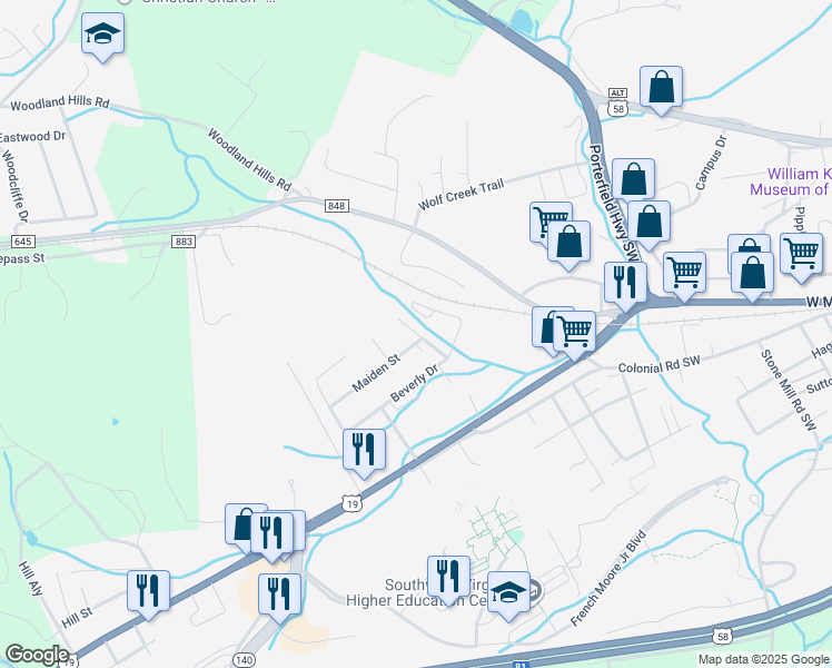 map of restaurants, bars, coffee shops, grocery stores, and more near 321 Edmonds Drive Northwest in Abingdon