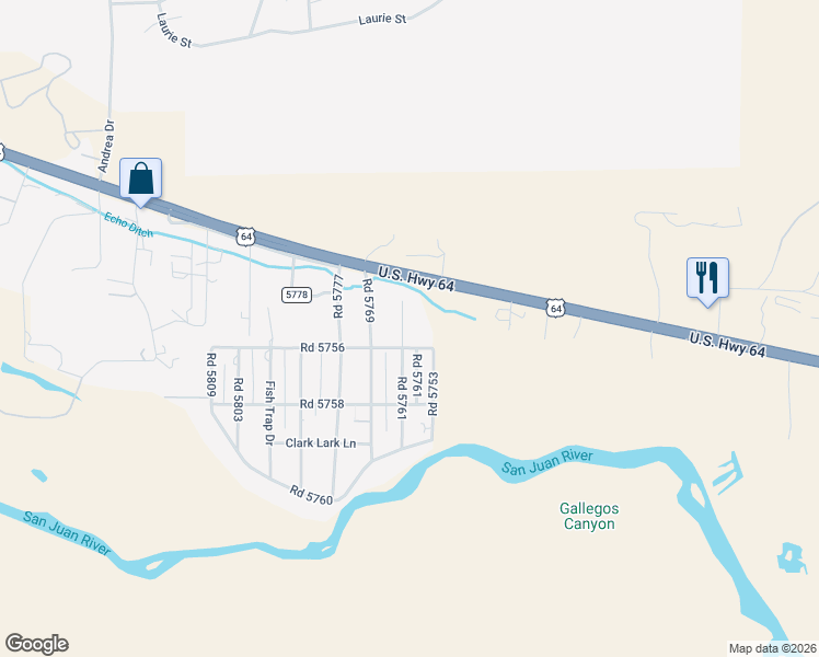 map of restaurants, bars, coffee shops, grocery stores, and more near 1-3 Road 5756 in Farmington