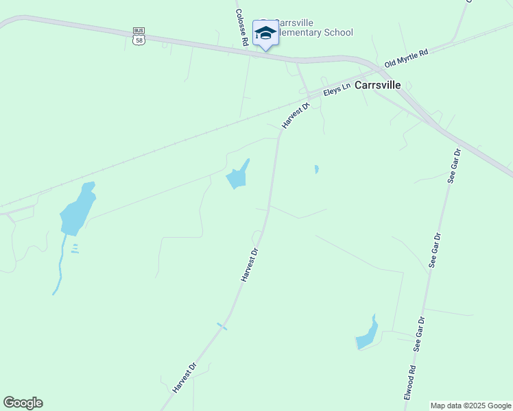 map of restaurants, bars, coffee shops, grocery stores, and more near 31480 Harvest Drive in Carrsville