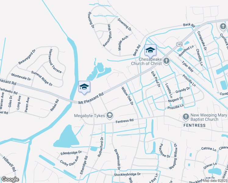 map of restaurants, bars, coffee shops, grocery stores, and more near 837 Mount Pleasant Road in Chesapeake