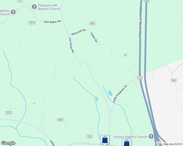 map of restaurants, bars, coffee shops, grocery stores, and more near 1700 The Great Road in Fieldale