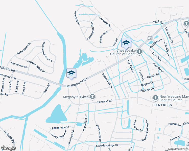 map of restaurants, bars, coffee shops, grocery stores, and more near 837 Mount Pleasant Road in Chesapeake