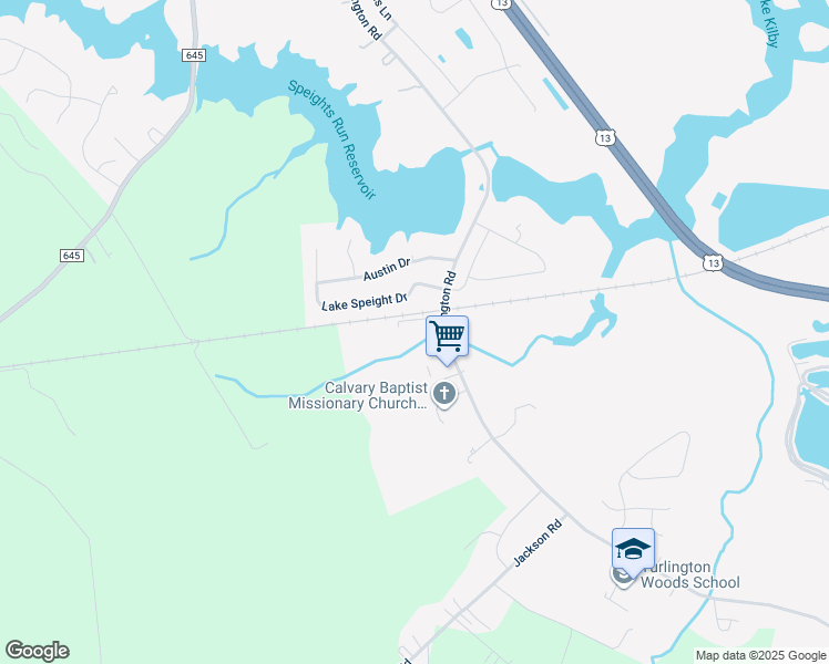 map of restaurants, bars, coffee shops, grocery stores, and more near 531 Turlington Road in Suffolk