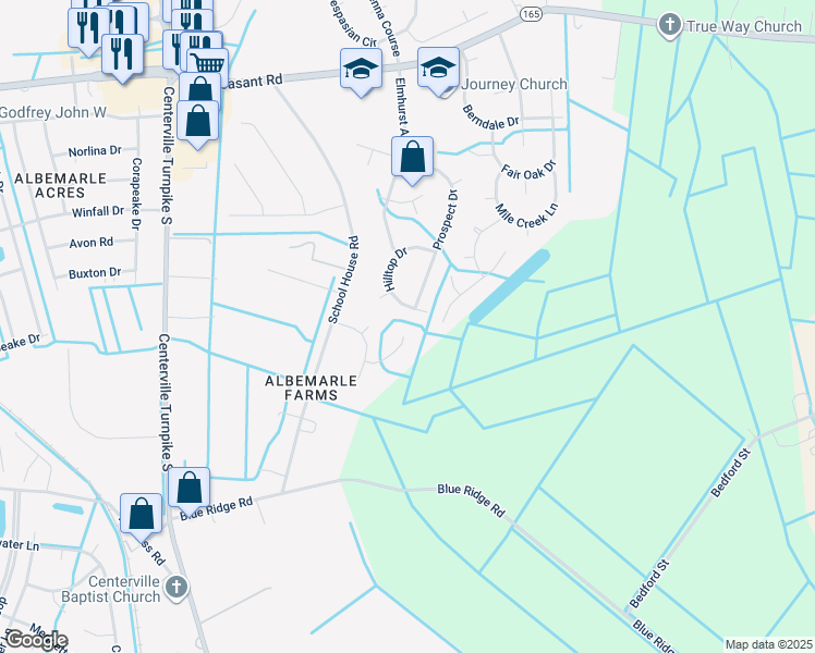 map of restaurants, bars, coffee shops, grocery stores, and more near 704 Catamount Court in Chesapeake