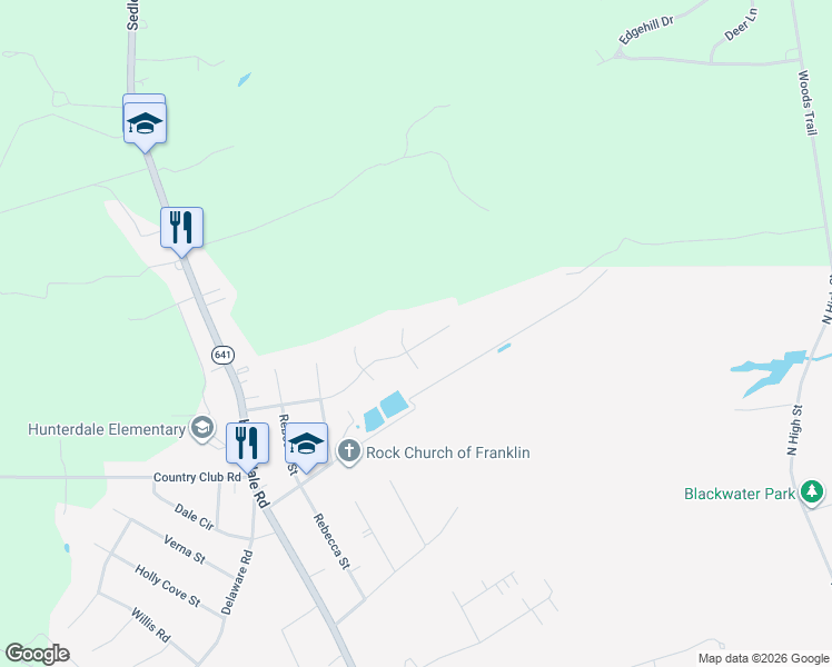 map of restaurants, bars, coffee shops, grocery stores, and more near 501 North Teal Circle in Franklin