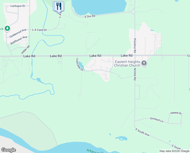 map of restaurants, bars, coffee shops, grocery stores, and more near 5 Spring Village Court in Ponca City