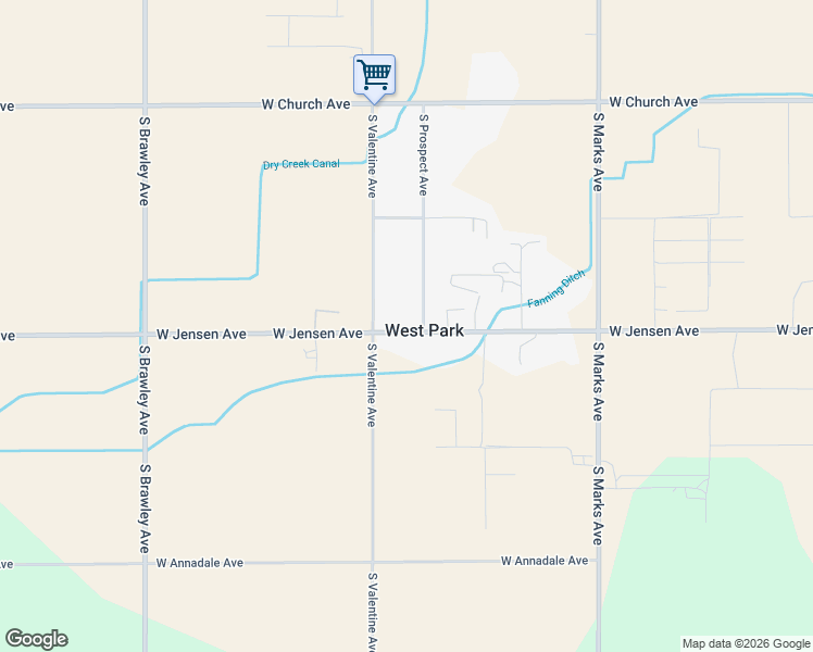 map of restaurants, bars, coffee shops, grocery stores, and more near 3320 West Jensen Avenue in Fresno