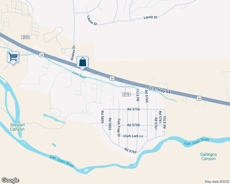 map of restaurants, bars, coffee shops, grocery stores, and more near 8 Road 5759 in Farmington