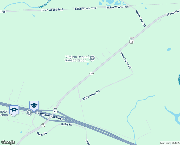 map of restaurants, bars, coffee shops, grocery stores, and more near 23160 Meherrin Road in Courtland