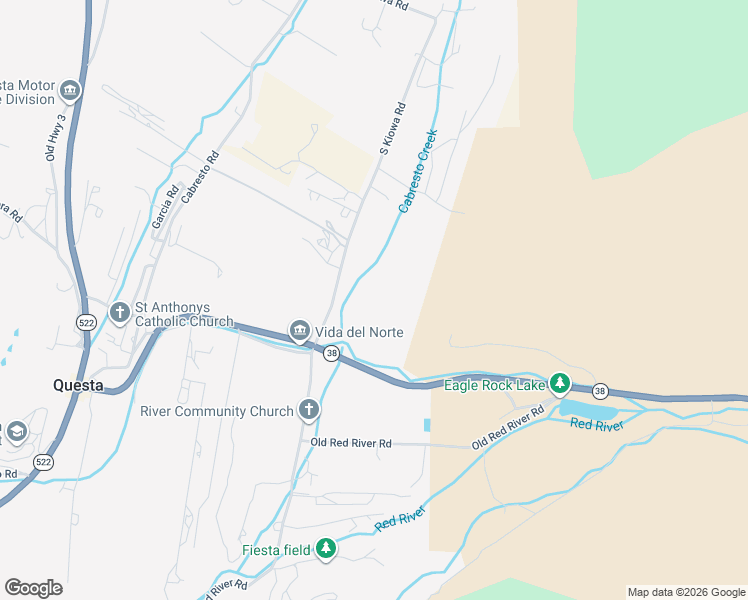 map of restaurants, bars, coffee shops, grocery stores, and more near 79-89 South Kiowa Road in Questa