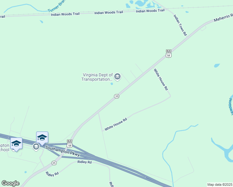 map of restaurants, bars, coffee shops, grocery stores, and more near 23160 Meherrin Road in Courtland