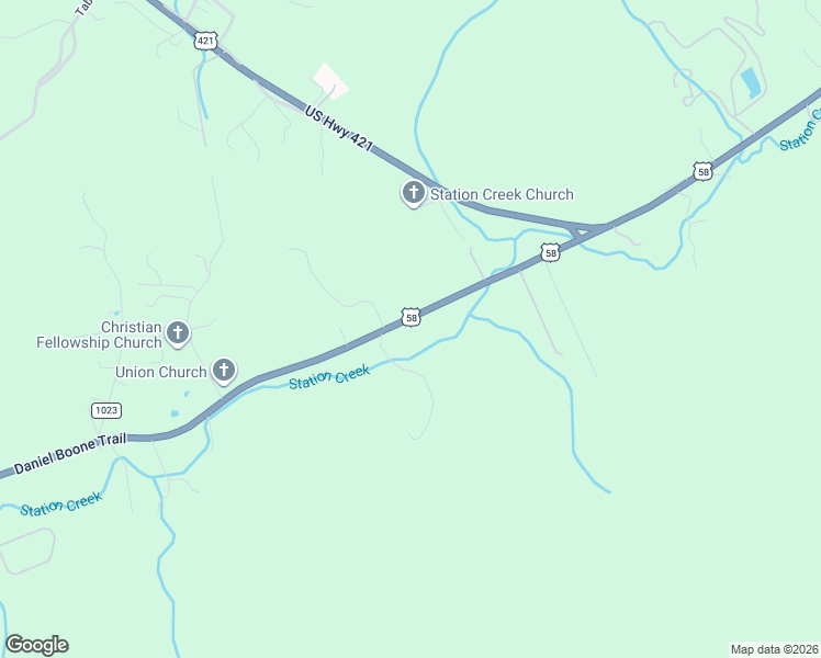 map of restaurants, bars, coffee shops, grocery stores, and more near Turkey Tracks Drive in Pennington Gap