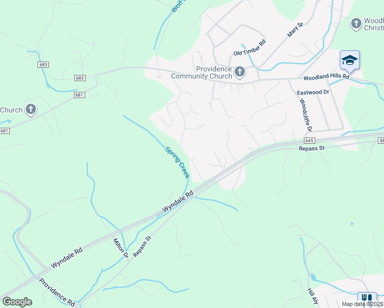 map of restaurants, bars, coffee shops, grocery stores, and more near 16489 Phoenix Drive in Abingdon
