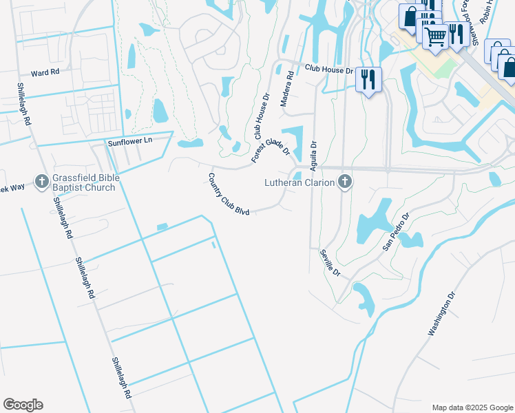 map of restaurants, bars, coffee shops, grocery stores, and more near 900 Country Club Boulevard in Chesapeake