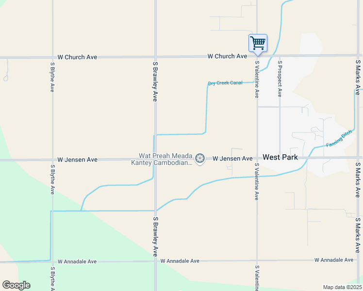 map of restaurants, bars, coffee shops, grocery stores, and more near 1722 South Brawley Avenue in Fresno