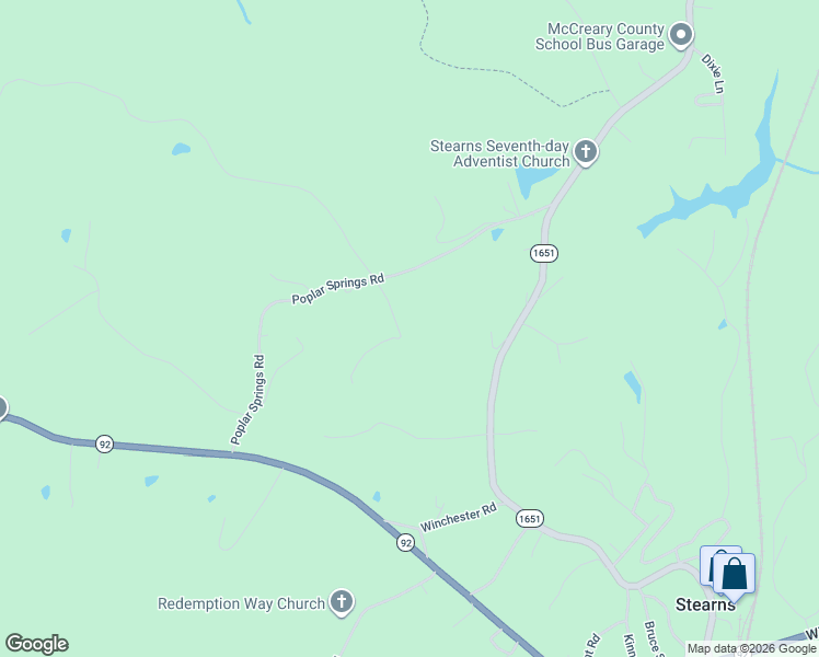 map of restaurants, bars, coffee shops, grocery stores, and more near Gene Jones Road in Stearns