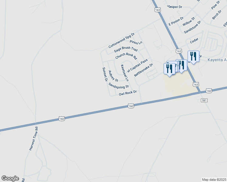 map of restaurants, bars, coffee shops, grocery stores, and more near 53 Yucca Lane in Kayenta