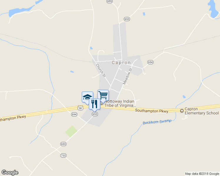 map of restaurants, bars, coffee shops, grocery stores, and more near 23109 Main Street in Capron