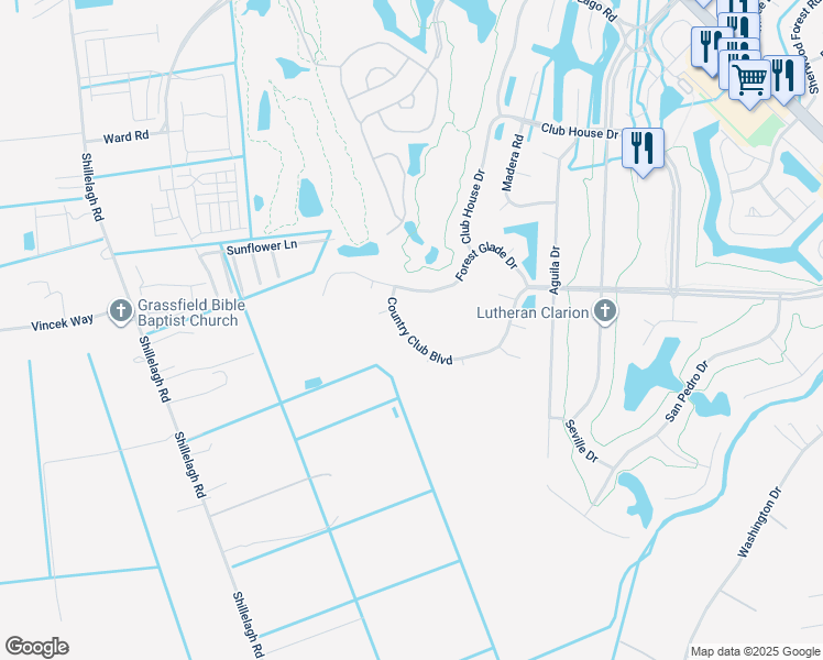 map of restaurants, bars, coffee shops, grocery stores, and more near 926 Country Club Boulevard in Chesapeake