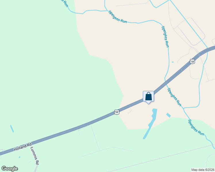 map of restaurants, bars, coffee shops, grocery stores, and more near 3308 Holland Road in Suffolk