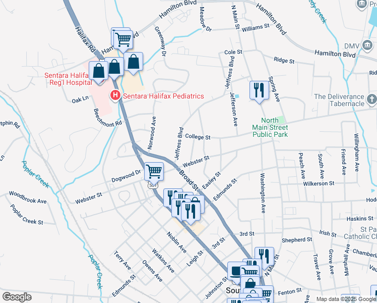 map of restaurants, bars, coffee shops, grocery stores, and more near 1606 Elliott Avenue in South Boston