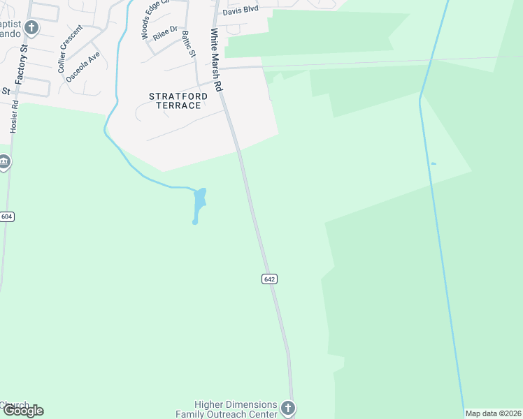 map of restaurants, bars, coffee shops, grocery stores, and more near 1396 White Marsh Road in Suffolk