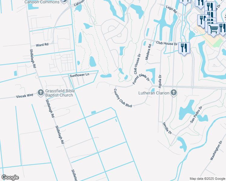 map of restaurants, bars, coffee shops, grocery stores, and more near 941 Country Club Boulevard in Chesapeake