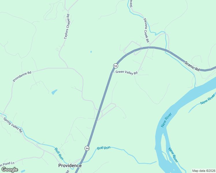 map of restaurants, bars, coffee shops, grocery stores, and more near 2577-2971 Scenic Road in Fries