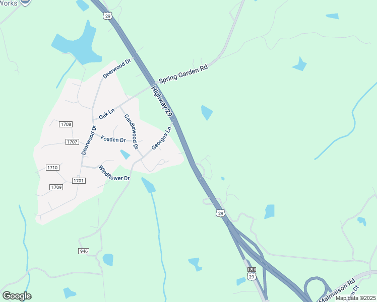 map of restaurants, bars, coffee shops, grocery stores, and more near 7328 U.S. 29 in Blairs