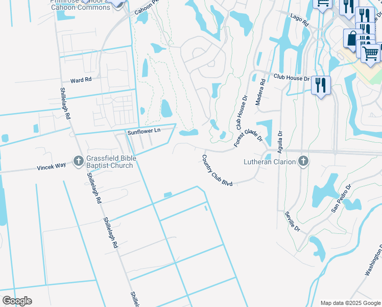 map of restaurants, bars, coffee shops, grocery stores, and more near 404 Catalina Court in Chesapeake