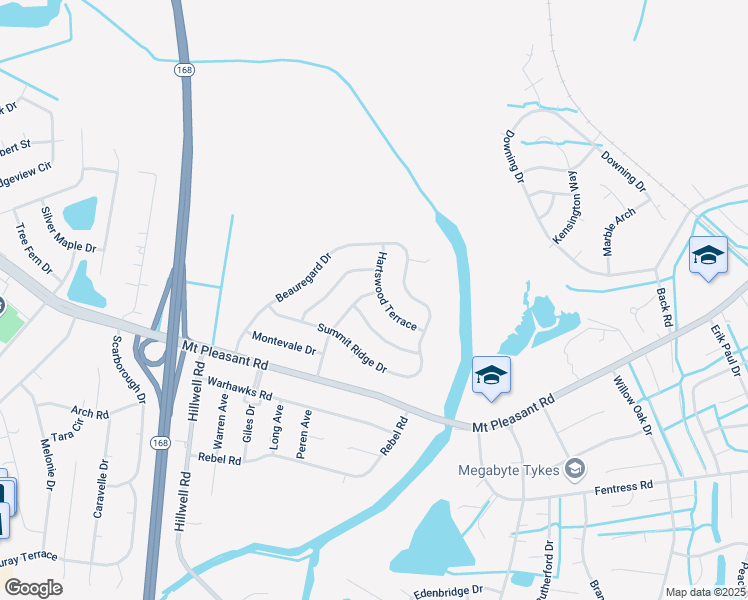map of restaurants, bars, coffee shops, grocery stores, and more near 449 Bridgefield Boulevard in Chesapeake