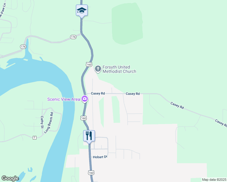 map of restaurants, bars, coffee shops, grocery stores, and more near 126 Dorothy Ln in Forsyth