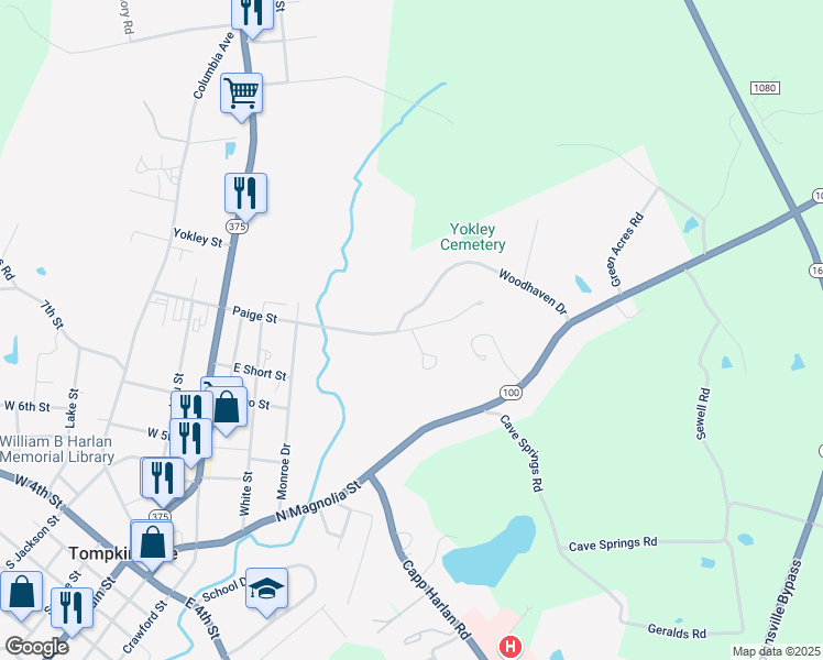 map of restaurants, bars, coffee shops, grocery stores, and more near 35 Spring Valley in Tompkinsville