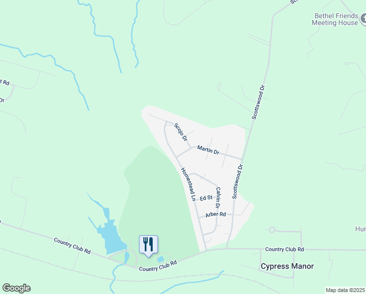 map of restaurants, bars, coffee shops, grocery stores, and more near 22516 Scojo Drive in Franklin