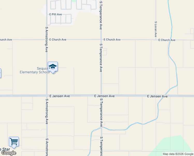 map of restaurants, bars, coffee shops, grocery stores, and more near 1817 South Temperance Avenue in Fresno