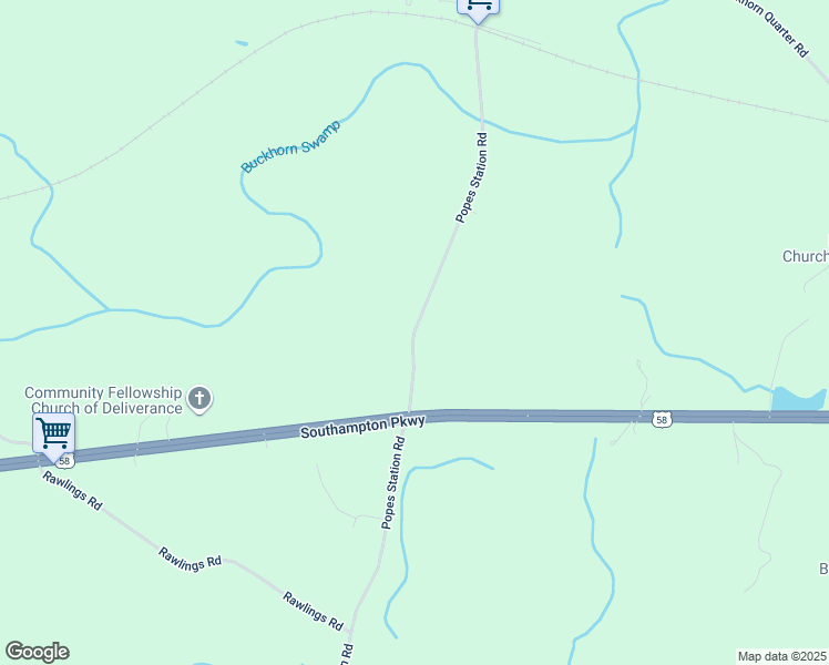 map of restaurants, bars, coffee shops, grocery stores, and more near Popes Station Road in Capron