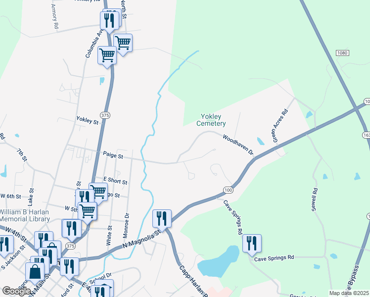 map of restaurants, bars, coffee shops, grocery stores, and more near 35-199 Spring Valley in Tompkinsville