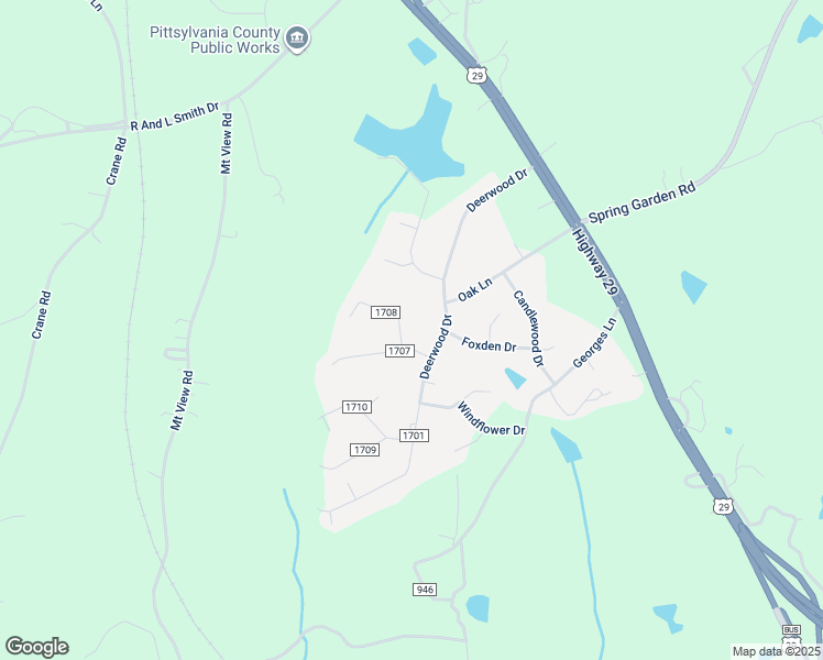 map of restaurants, bars, coffee shops, grocery stores, and more near 216 Woodcreek Place in Blairs