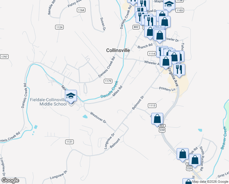 map of restaurants, bars, coffee shops, grocery stores, and more near 310 Miles Road in Collinsville