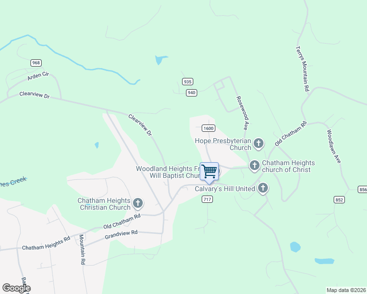 map of restaurants, bars, coffee shops, grocery stores, and more near 2169 Clearview Drive in Martinsville