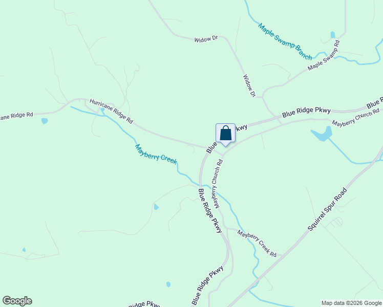 map of restaurants, bars, coffee shops, grocery stores, and more near Hurricane Ridge Road in Meadows of Dan