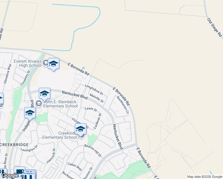 map of restaurants, bars, coffee shops, grocery stores, and more near 22 Whitman Circle in Salinas