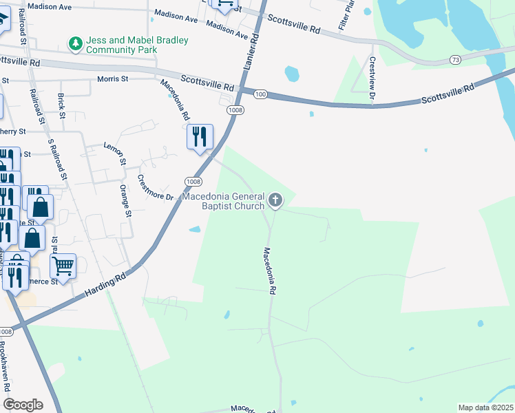 map of restaurants, bars, coffee shops, grocery stores, and more near in Franklin