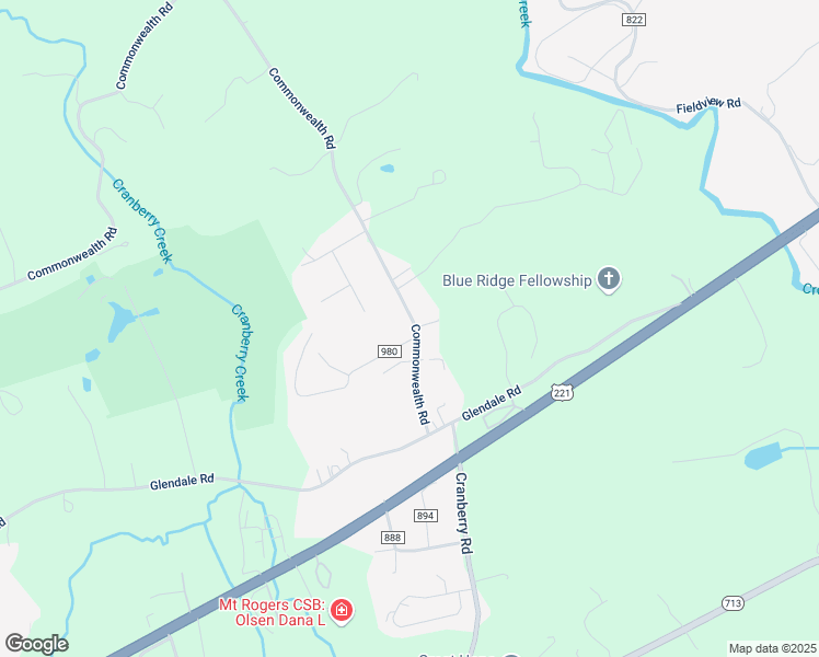 map of restaurants, bars, coffee shops, grocery stores, and more near 283 Commonwealth Road in Galax