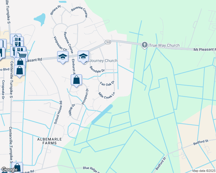 map of restaurants, bars, coffee shops, grocery stores, and more near 501 Booth Court in Chesapeake