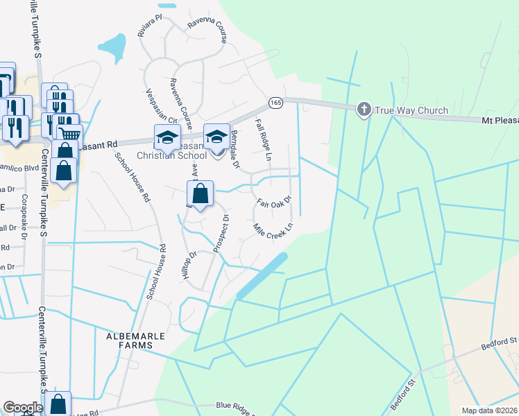 map of restaurants, bars, coffee shops, grocery stores, and more near 500 Booth Court in Chesapeake