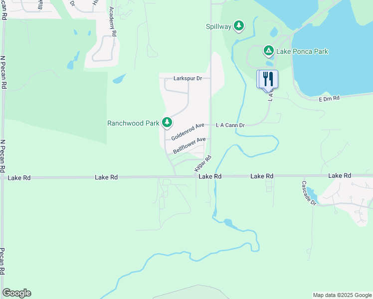 map of restaurants, bars, coffee shops, grocery stores, and more near 3700A Bellflower Avenue in Ponca City