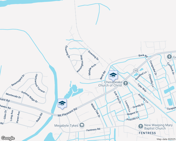 map of restaurants, bars, coffee shops, grocery stores, and more near 916 Marble Arch in Chesapeake