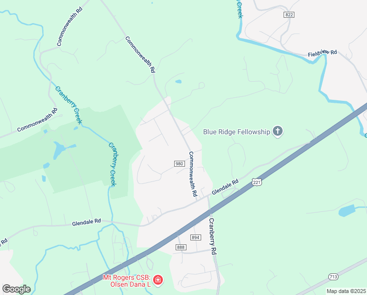 map of restaurants, bars, coffee shops, grocery stores, and more near 283 Commonwealth Road in Galax
